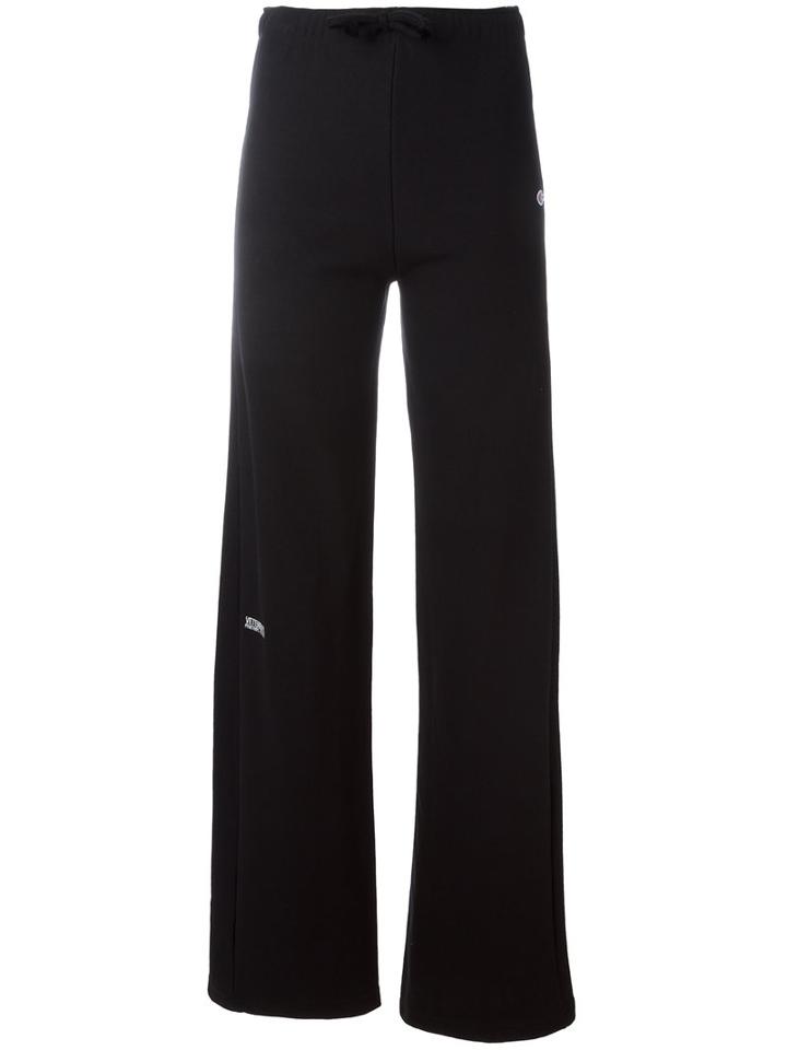 Vetements Logo Embroidered Track Pants, Women's, Size: Xs, Black, Cotton/polyester