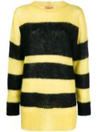 Nº21 Striped Longline Sweater - Yellow