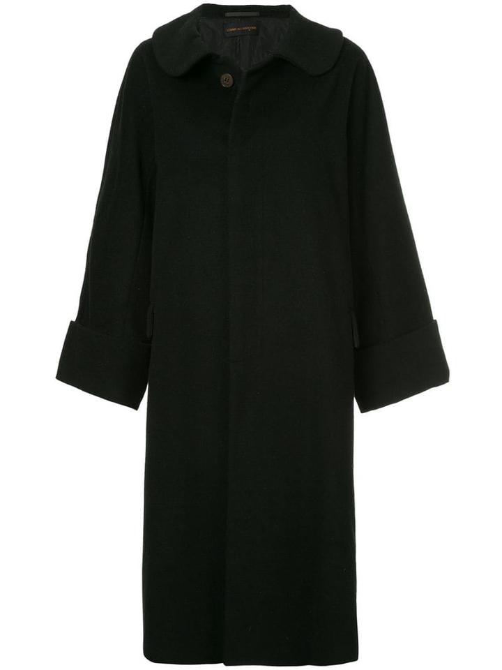 Comme Des Garçons Pre-owned Peter Pan-collar Oversized Coat - Black