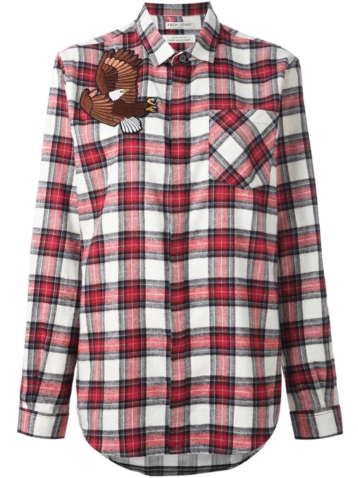 Each X Other Checked Shirt, Women's, Size: Small, Red, Cotton