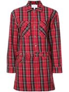 Current/elliott Plaid Shirt Dress - Red