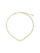 Christian Dior Pre-owned Rhinestone Embellished Logo Necklace - Gold