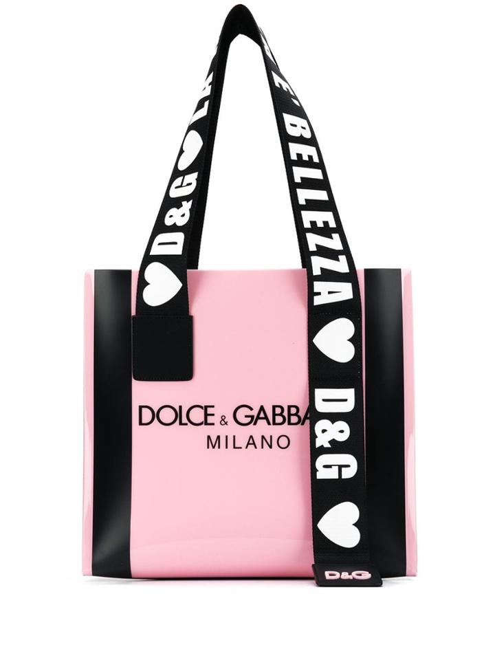 Dolce & Gabbana Logo Strap Tote Bag - Pink