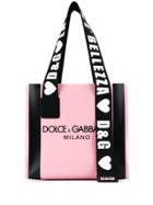 Dolce & Gabbana Logo Strap Tote Bag - Pink