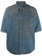 Balenciaga Normal Fit Short-sleeve Logo Shirt - Blue