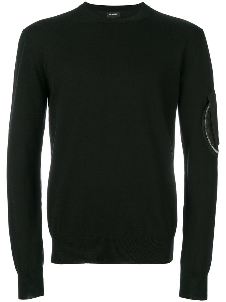 Les Hommes Sleeve Pocket Jumper - Black