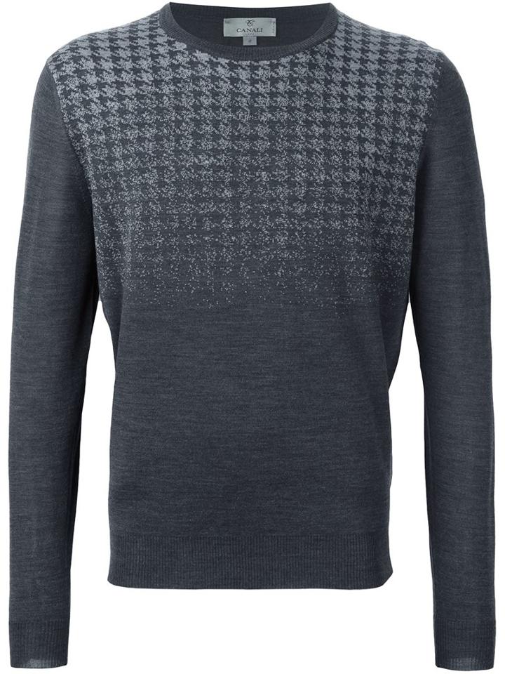 Canali Gradient Effect Jumper, Men's, Size: 54, Grey, Merino