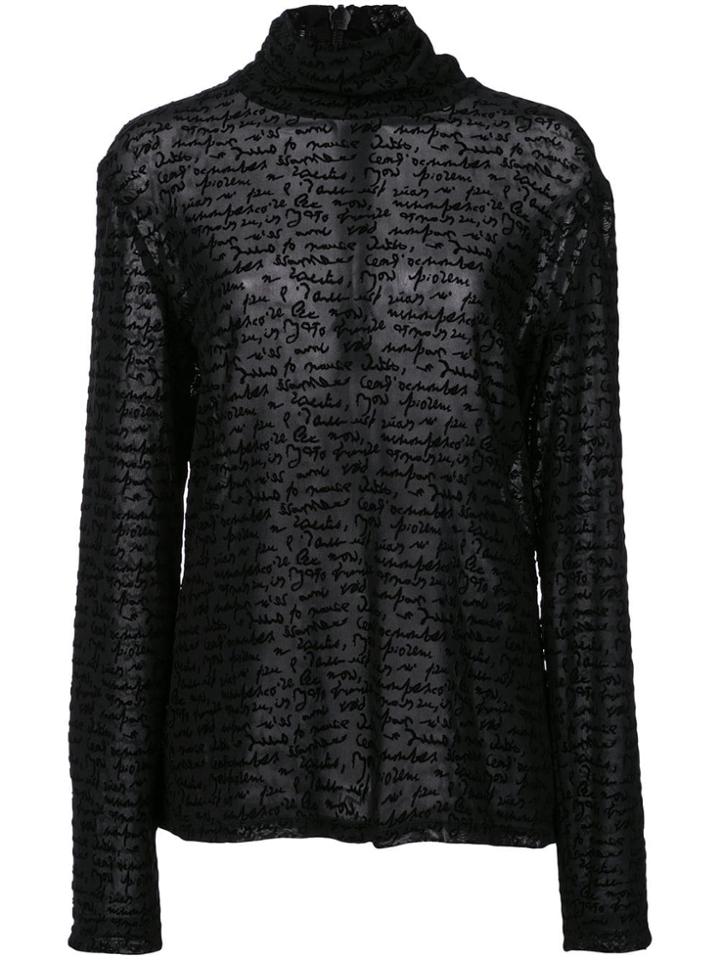 Christian Siriano Written Pattern Top - Black