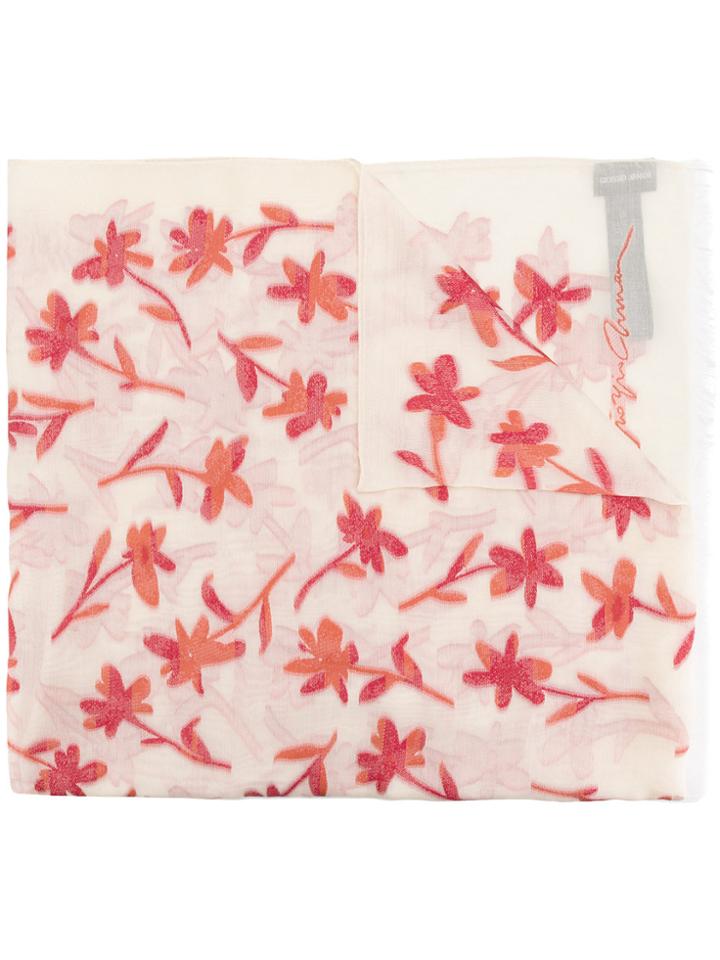 Giorgio Armani Floral Scarf - Red