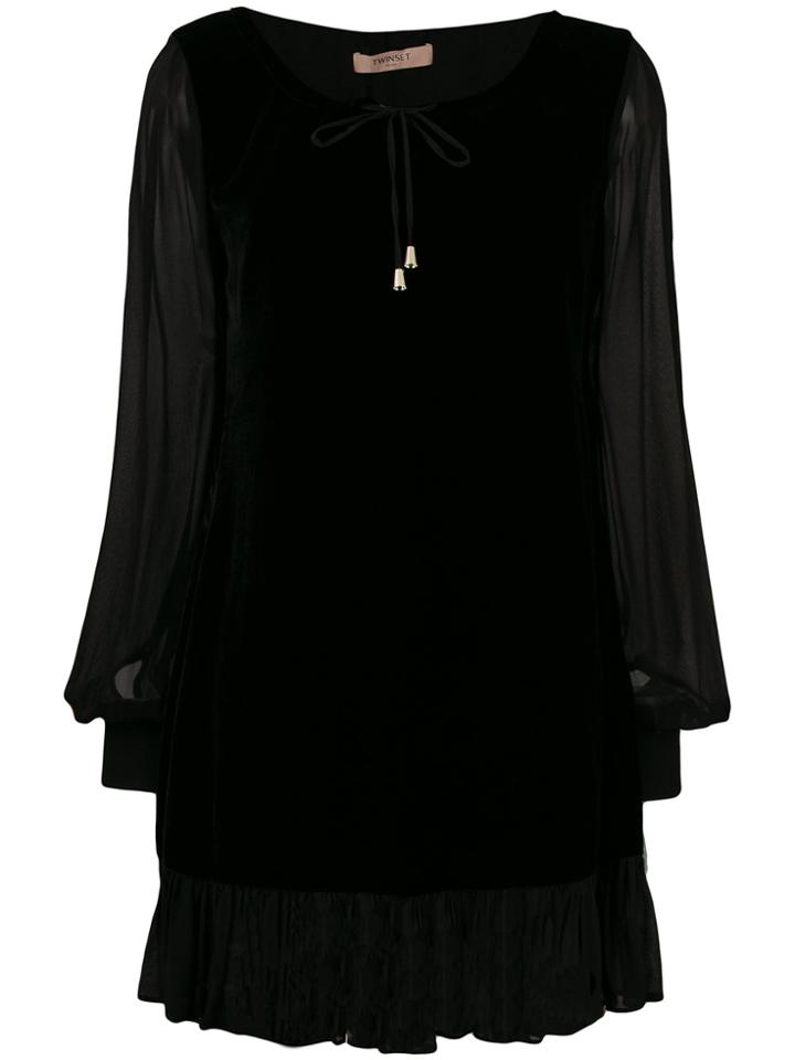 Twin-set Cocktail Peasnat Dress - Black