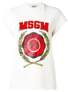 Msgm Short-sleeve Logo Sweatshirt, Women's, Size: Xs, White, Cotton