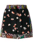 Pinko Drawstring Floral Shorts - Black