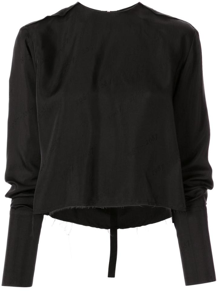 Yang Li Long-sleeved Distressed Blouse - Black