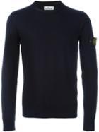 Stone Island Crew Neck Jumper, Men's, Size: Small, Blue, Wool