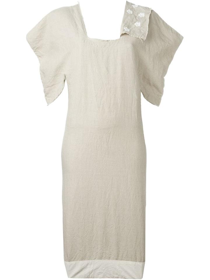 Comme Des Garçons Comme Des Garçons Structured Sleeve Dress, Women's, Size: S, Nude/neutrals, Linen/flax/cotton