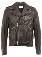 Saint Laurent Guitar Leather Jacket, Men's, Size: 52, Black, Cotton/cupro/metal/lamb Skin