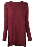 Joseph Lateral Slits Knitted Blouse, Women's, Size: Medium, Red, Merino