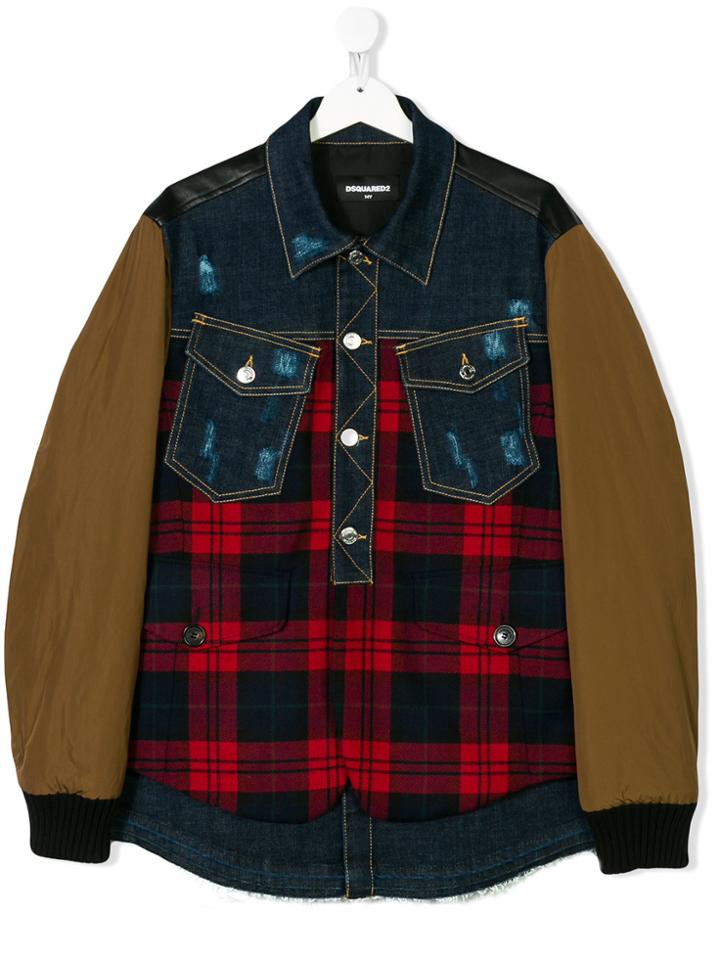 Dsquared2 Kids Teen Patchwork Bomber Jacket