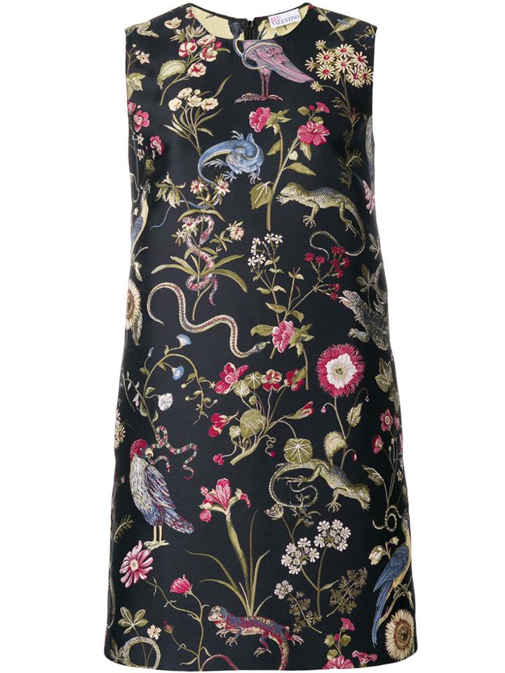 Red Valentino Floral Jacquard Dress - Black