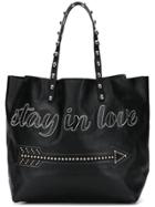 Red Valentino Stay In Love Tote Bag - Black