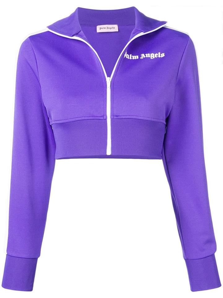 Palm Angels Cropped Track Jacket - Purple