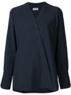 Lemaire Fold-over Front Blouse - Blue