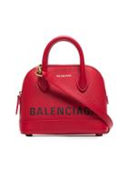 Balenciaga Red Ville Xxs Leather Top Handle Bag