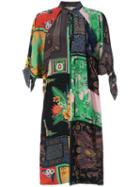 Osklen - Scarf Patchwork Print Dress - Women - Silk - M, Silk