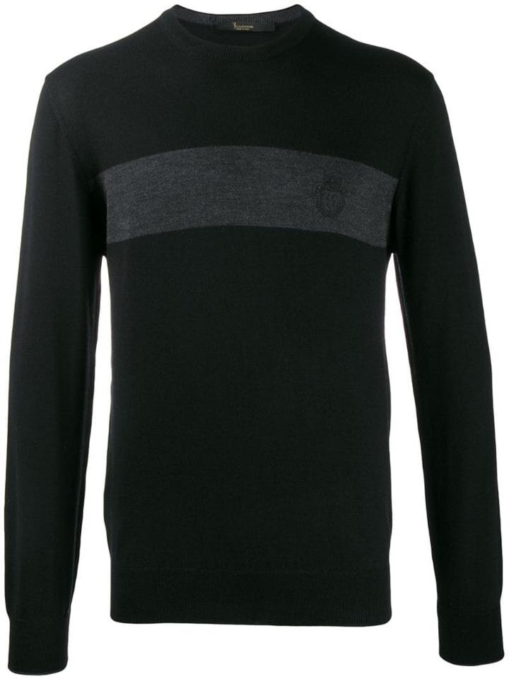 Billionaire Stripe Jumper - Black