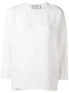 Gianluca Capannolo - Round Neck Blouse - Women - Silk - 44, Women's, Nude/neutrals, Silk