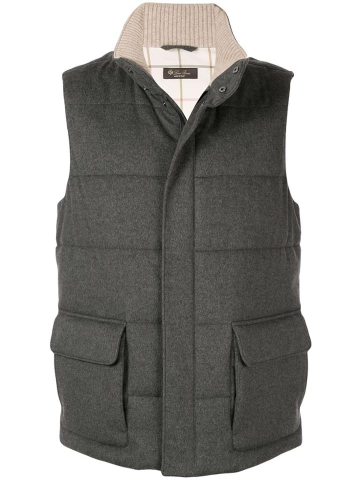 Loro Piana Side Flap Pocket Gilet - Grey