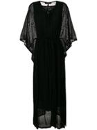 Twin-set Pointelle-knit Kaftan Dress - Black