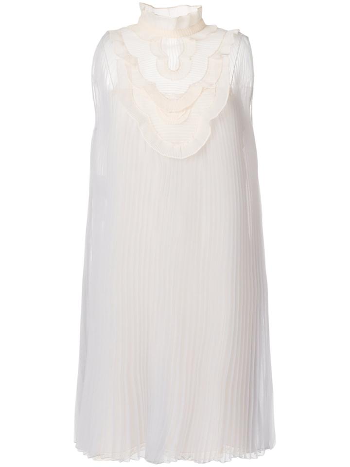 Prada High Neck Pleated Dress - Grey