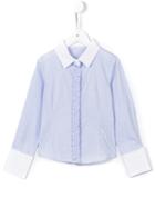 Lapin House Ruffled Placket Striped Shirt, Girl's, Size: 12 Yrs, Blue