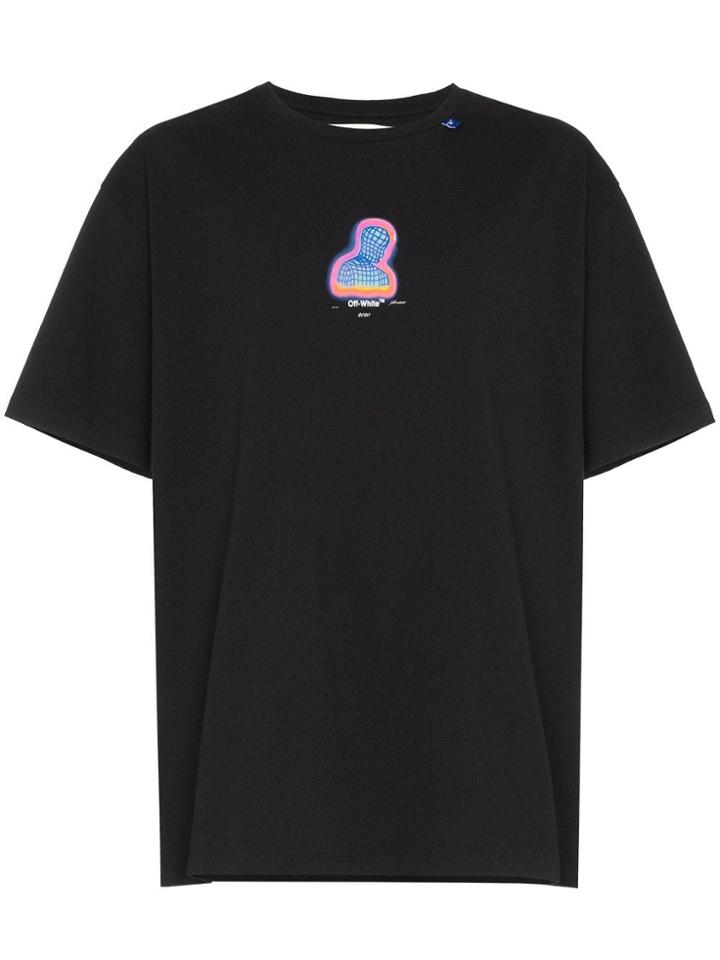 Off-white Black Thermal Man Print Cotton T-shirt