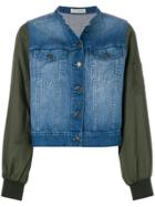 Ulla Johnson Cropped Denim Bomber Sleeve Jacket - Blue
