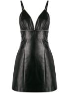 Ermanno Scervino Leather Mini Dress - Black