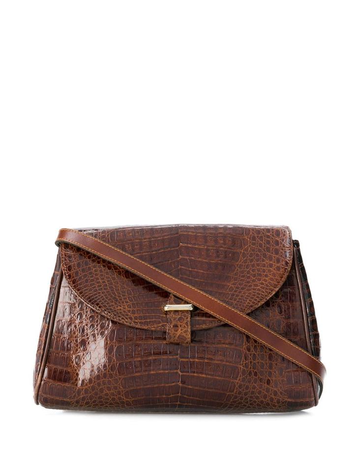 A.n.g.e.l.o. Vintage Cult 1970s Varnished Flap Shoulder Bag - Brown