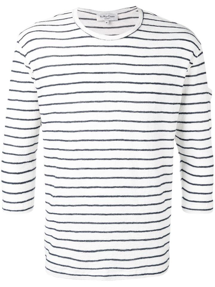 Ymc Striped Top, Men's, Size: Small, White, Cotton/polyester