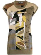 Dolce & Gabbana Lurex Intarsia Knit Sweater Vest - Gold