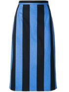 Prada Striped Pencil Skirt - Blue