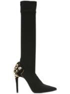 René Caovilla Embellished Heel Knee Boots