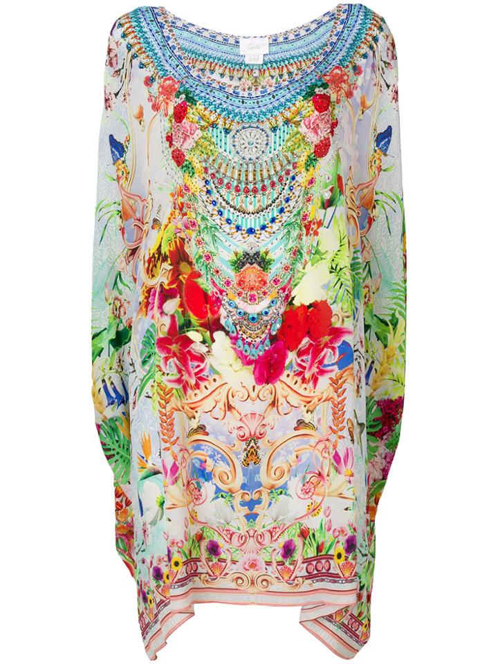Camilla Floral Print Short Kaftan - Multicolour