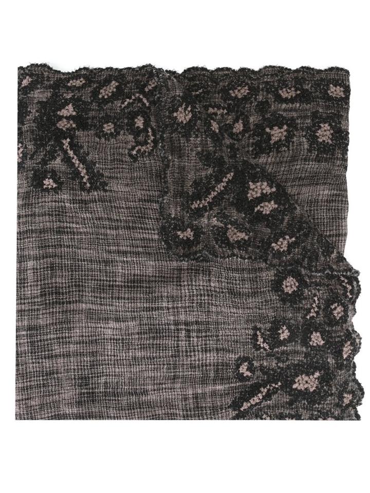 Faliero Sarti Embroidered Woven Scarf, Women's, Pink/purple, Silk/cotton/wool