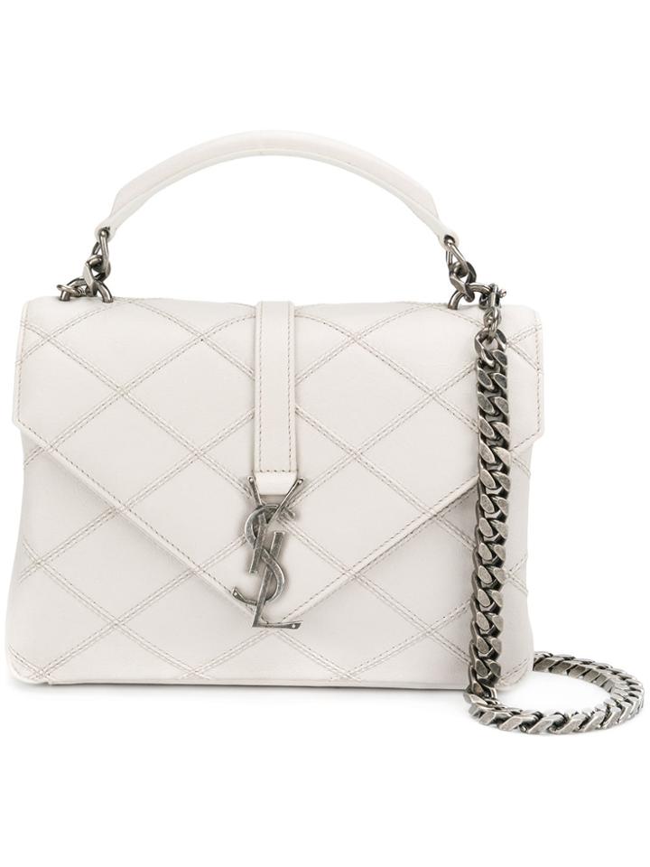 Saint Laurent Collège Shoulder Bag - Nude & Neutrals