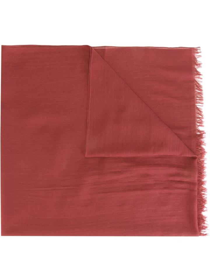 Lanvin Textured Scarf, Men's, Red, Cotton