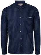 Factotum - Striped Shirt - Men - Cotton/linen/flax - 44, Blue, Cotton/linen/flax