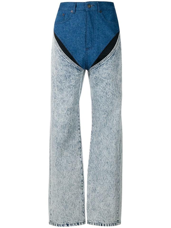Y/project Two-tone Reconstructed Jeans - White