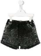 Andorine - Raw Edge Mini Shorts - Kids - Cotton/spandex/elastane/polyester - 8 Yrs, Black