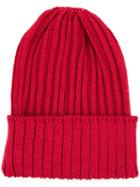 Kijima Takayuki - Ribbed Beanie Hat - Men - Hemp/nylon/polyurethane - One Size, Red, Hemp/nylon/polyurethane